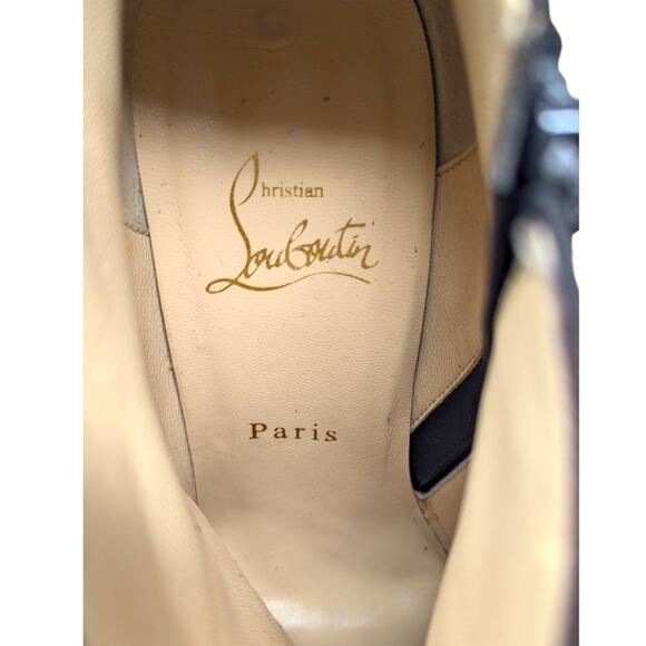 Christian Louboutin Bellissima 100 Ankle Boot Brown Suede Round Toe Heels 38.5 - Picture 8 of 11